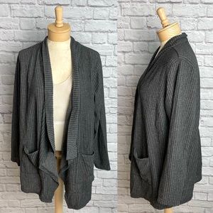 QVC Any Body Gray Ribbed Cardigan Size 1X